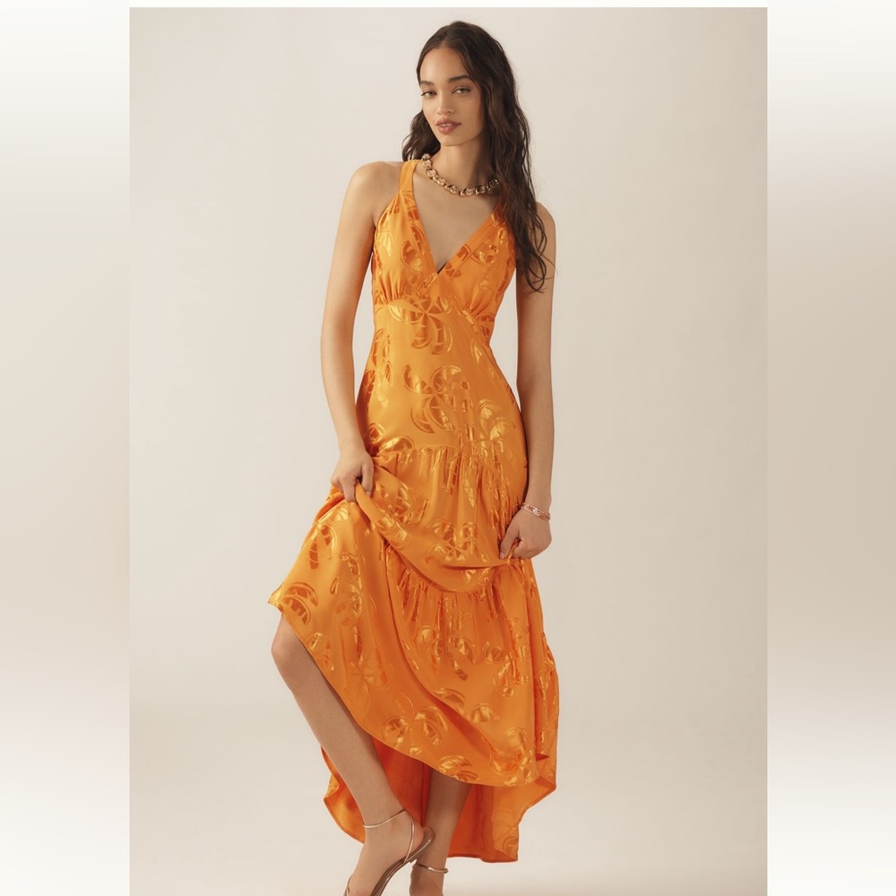 FARM Rio Orange High Low Dress